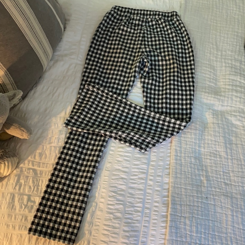 UO gingham flare pants